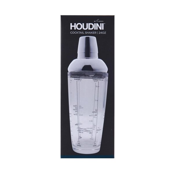Houdini 24 oz Clear Glass/Stainless Steel Cocktail Shaker H4-013604T